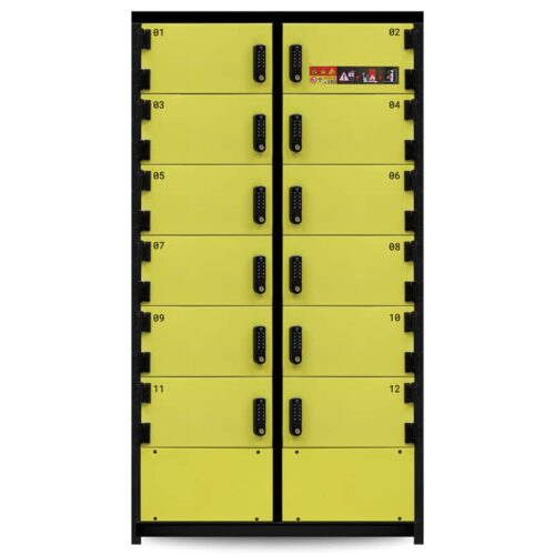 Armoire de stockage pour batteries lithium-ion 12 casiers pour le stockage et la charge en intérieur - ALCIL12 Armoire de stockage pour batteries lithium-ion 12 casiers pour le stockage et la charge en intérieur - ALCIL12