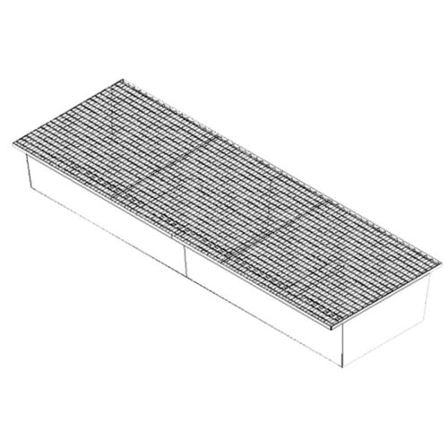 Bac de rétention sur rayonnage en acier galvanisé de 1656 litres à poser sur des rayonnages de 3600 mm - BARS3560-1656