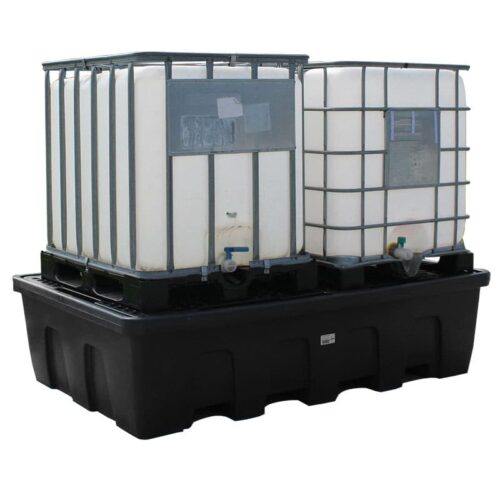 Bac de rétention en polyéthylène avec caillebotis pour le stockage de 2 IBC 1200 litres - BPJ1200 Bac de rétention en polyéthylène avec caillebotis pour le stockage de 2 IBC 1200 litres - BPJ1200