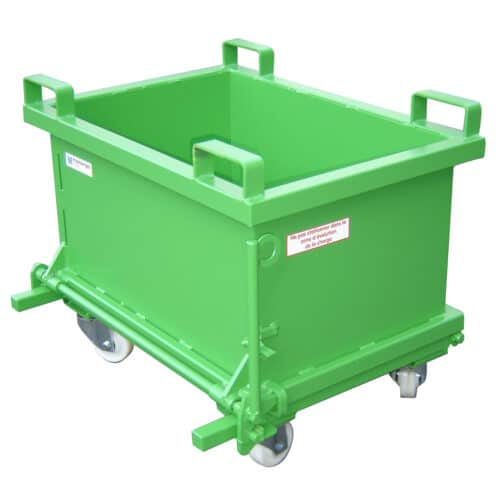 Benne à fond ouvrant 400 litres avec roues Benne à fond ouvrant 400 litres avec roues