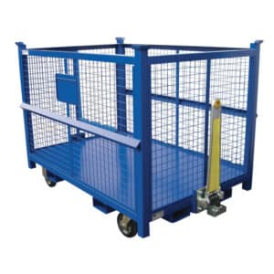 Petit chariot grillagé tractable avec timon d’attelage