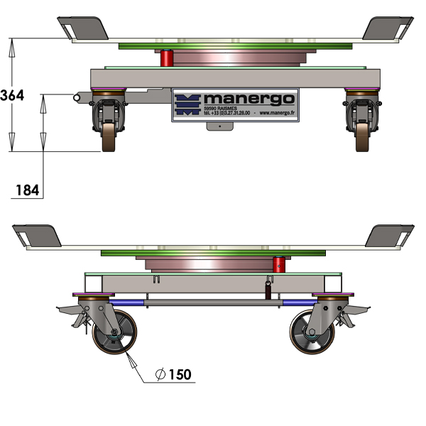 Plateau tournant simple avec roues