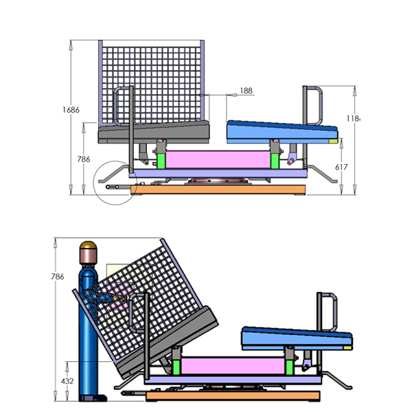 Plateau tournant avec double plateau inclinable