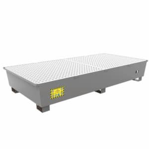 Bac de rétention en acier galvanisé pour le stockage de 2 IBC - BAS1000-2
