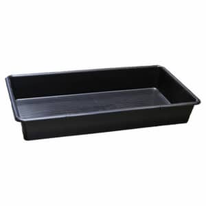 Petit bac de récupération pour produits chimiques en polyéthylène sans caillebotis de 65 litres - BPP065