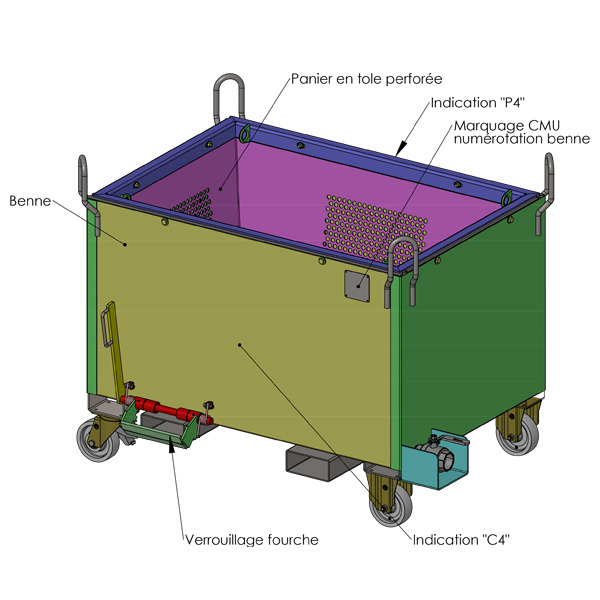 Galvanised filter bucket