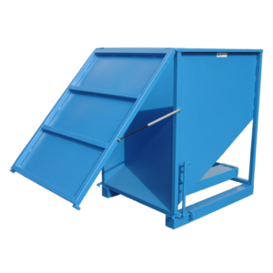sloped bottom bin allows the contents to be emptied when the door is opened