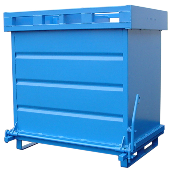 Benne à fond ouvrant 1000 litres Bleue