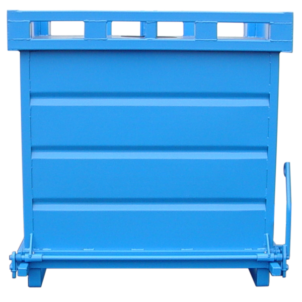 Benne à fond ouvrant 1000 litres de face