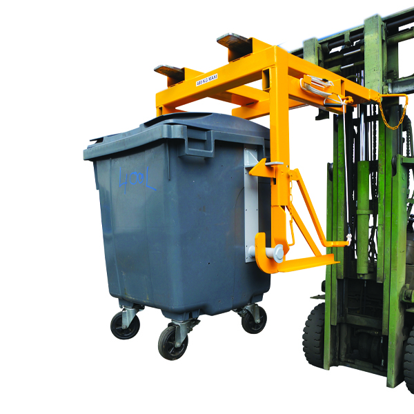 Dumping device for refuse receptacles