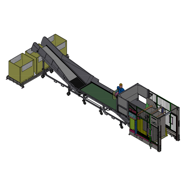 Tipper and conveyors for injection line