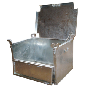 Galvanized metal box with lid